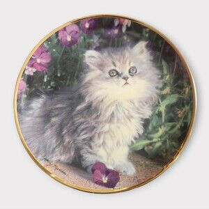 Franklin Mint Fine Porcelain Cat Plate "Purrfection!" by Nancy Matthews